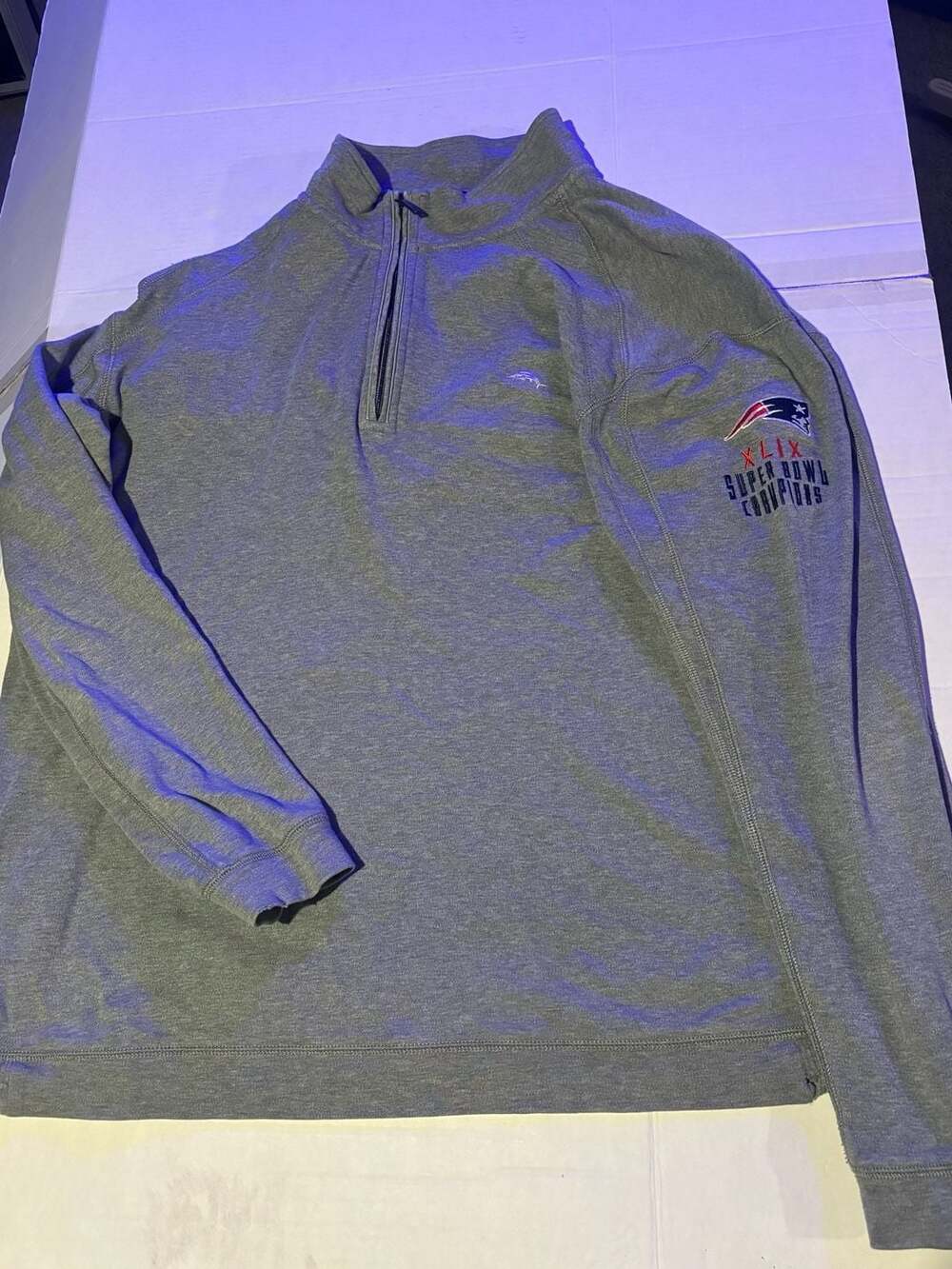 Tommy Bahama New England Patriots XL NFL Super Bowl xlix 1/4 Zip Pullover